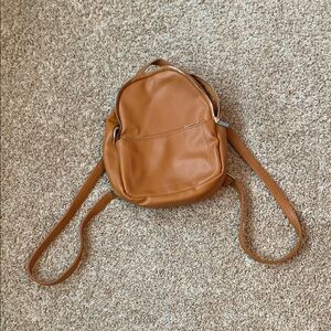 Wild Fable Tan Leather Backpack Compact Design